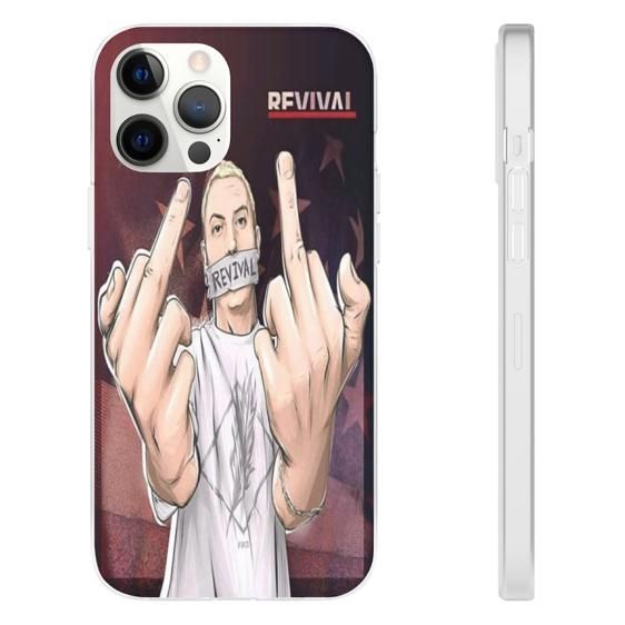 Revival Album Double Middle Finger Eminem iPhone 12 Case - Rappers Merch