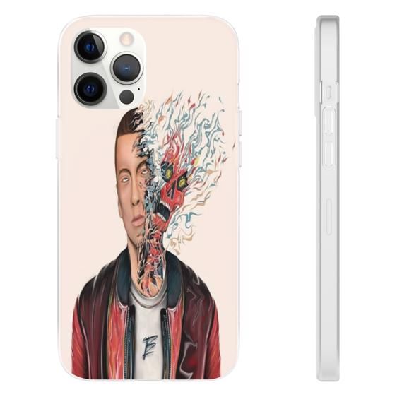 Slim Shady Emerging Demon Skull Art iPhone 12 Fitted Case - Rappers Merch