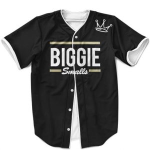 The Notorious BIG Biggie Smalls Minimalist Clean Black Baseball Jersey - Rappers Merch
