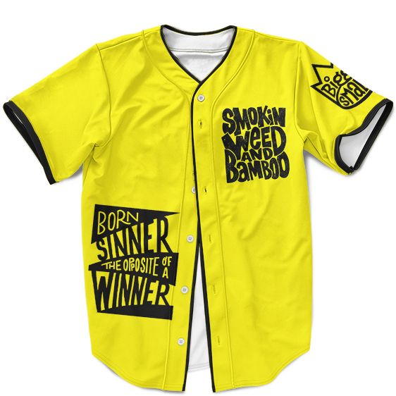 The Notorious BIG Born Sinner Juicy Dope Neon Yellow Baseball Jersey - Rappers Merch