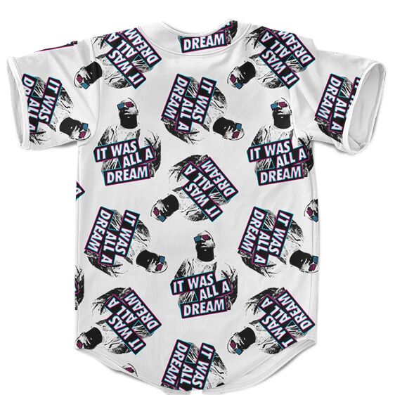 The Notorious BIG It Was All A Dream 3D Red Blue Effect Pattern Baseball Jersey - Rappers Merch