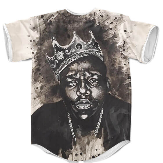 The Notorious BIG Wearing Crown Vintage Portrait Nice Baseball Jersey - Rappers Merch