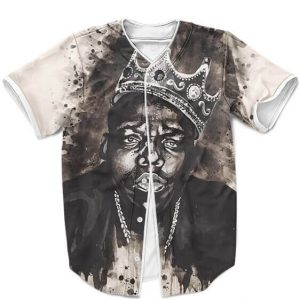 The Notorious BIG Wearing Crown Vintage Portrait Nice Baseball Jersey - Rappers Merch