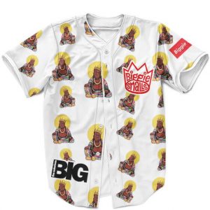 The Notorious Biggie Buddha Artwork Pattern White Red Awesome Baseball Uniform - Rappers Merch