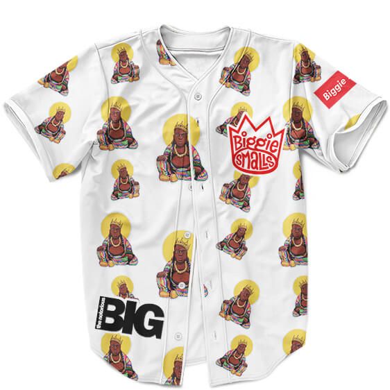 The Notorious Biggie Buddha Artwork Pattern White Red Awesome Baseball Uniform - Rappers Merch