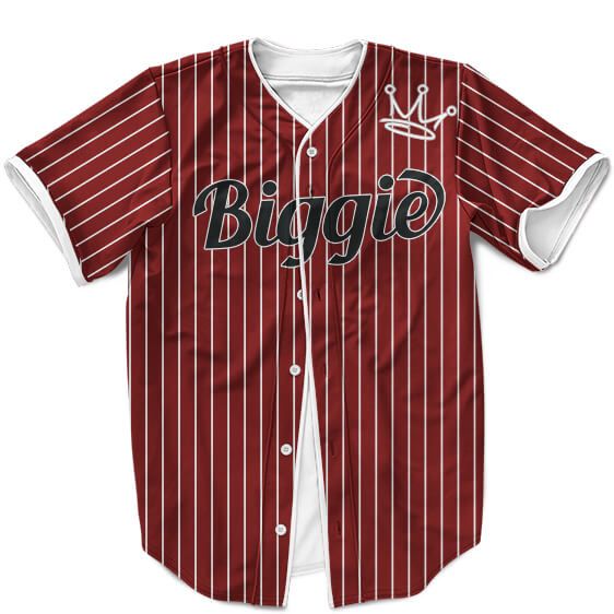 The Notorious Biggie Smalls MLB Maroon Red Dope Swag Baseball Jersey - Rappers Merch