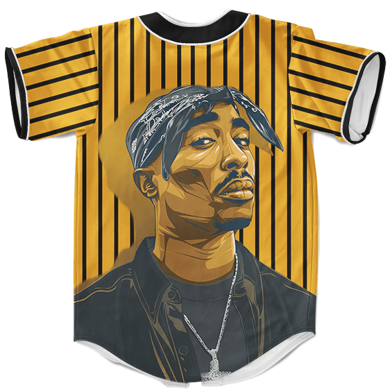 Thug Life 2Pac Shakur Hip Hop Art Dope Orange Baseball Jersey - Rappers Merch