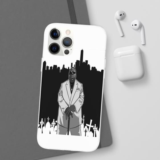 Tribute To Biggie Smalls Monochrome City View iPhone 12 Case - Rappers Merch