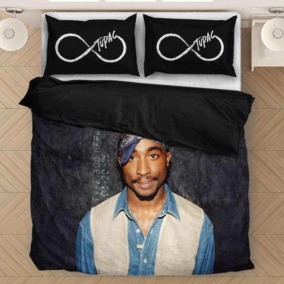 Tupac Amaru Shakur Rapper Amazing Black Bedding Set - Rappers Merch