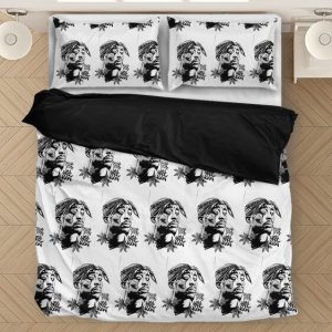 Tupac Amaru Shakur Zombie Art White Fantastic Bedding Set - Rappers Merch