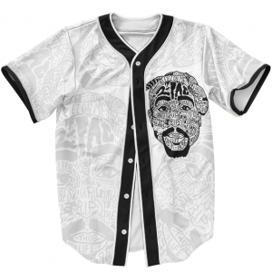 Tupac Shakur Album Artwork All Eyez On Me White Baseball Jersey - Rappers Merch