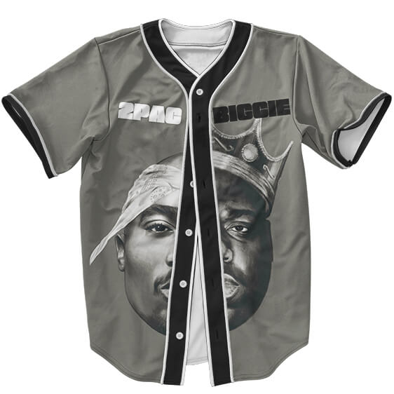Áo bóng chày thiết kế nửa mặt của Tupac Shakur & Biggie Smalls - Rappers Merch