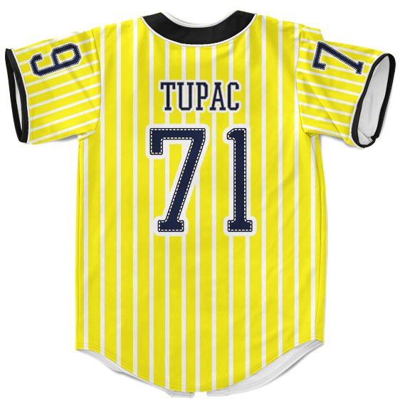 Tupac Shakur Birth Year Awesome 2D Art Yellow Baseball Jersey - Rappers Merch