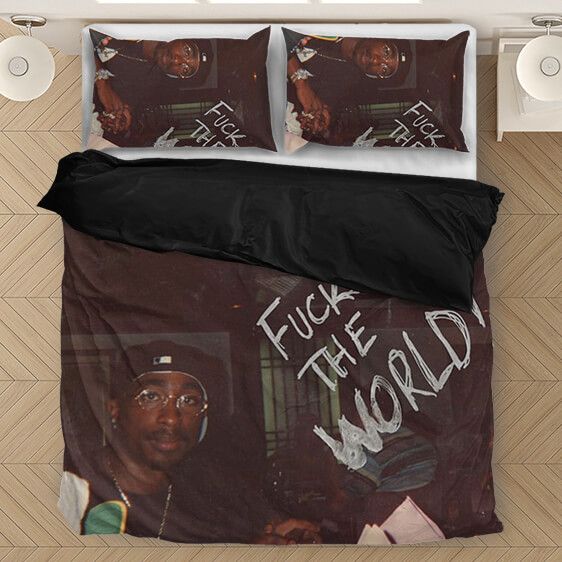Tupac Shakur F The World Cool Amazing Dark Bedding Set - Rappers Merch