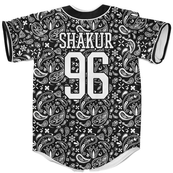 Tupac Shakur Gangsta Rapper Bandana Pattern Baseball Jersey - Rappers Merch