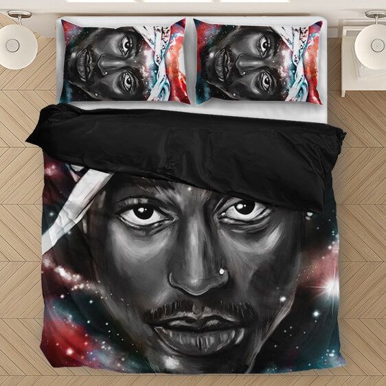 Tupac Shakur Trippy Galaxy Design Wonderful Bedding Set - Rappers Merch