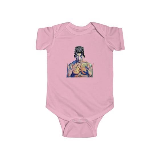Tupac Shakur West In Peace Hand Sign Baby Toddler Onesie - Rappers Merch