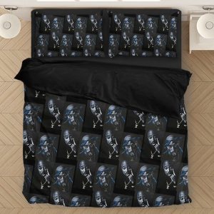 Tupac Amaru Shakur Portrait Pattern Black Dope Bedding Set - Rappers Merch