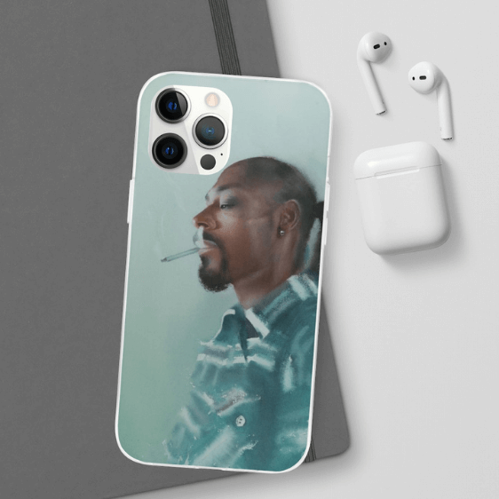 Faded Snoop Dogg Smoking a Spliff Blue iPhone 12 Cover - Rappers Merch