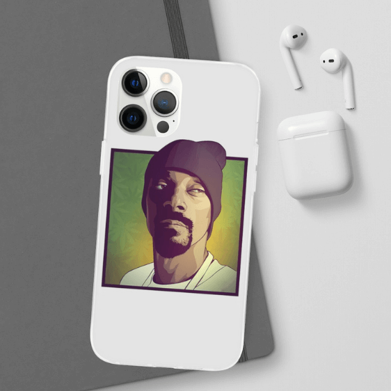 Snoop Dogg Vectorized Portrait Weed Background iPhone 12 Cover - Rappers Merch
