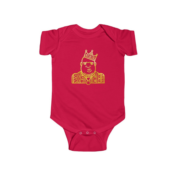 Biggie Smalls Gold Lining Artwork Awesome Baby Bodysuit - Rappers Merch