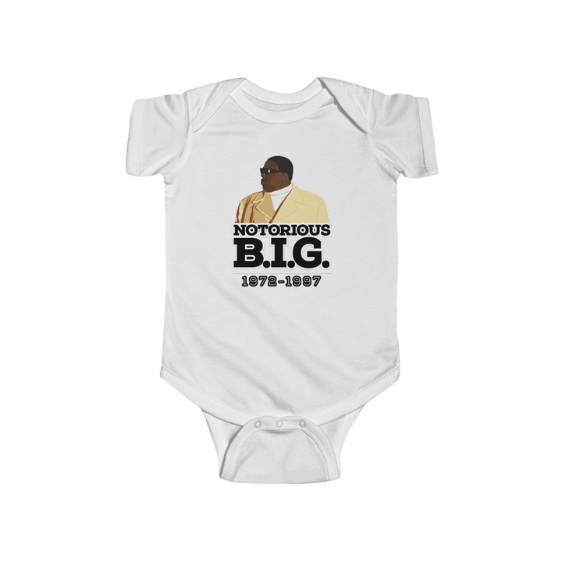 Christopher Notorious BIG Wallace Tribute Art Baby Bodysuit - Rappers Merch