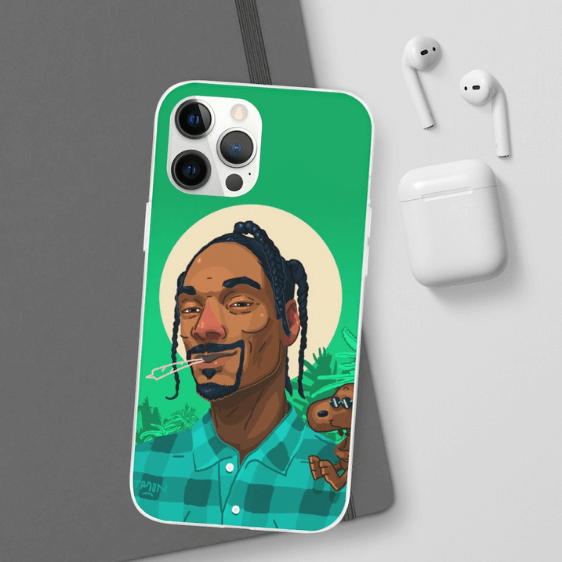 Stoned Snoop Dogg With Snoopy Dope Green iPhone 12 Case - Rappers Merch