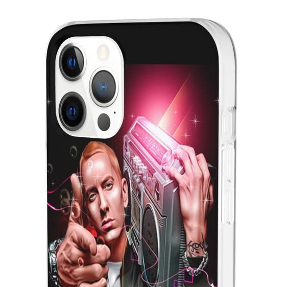 Vibrant Eminem Portrait Art With His Boombox iPhone 12 Case - Rappers Merch