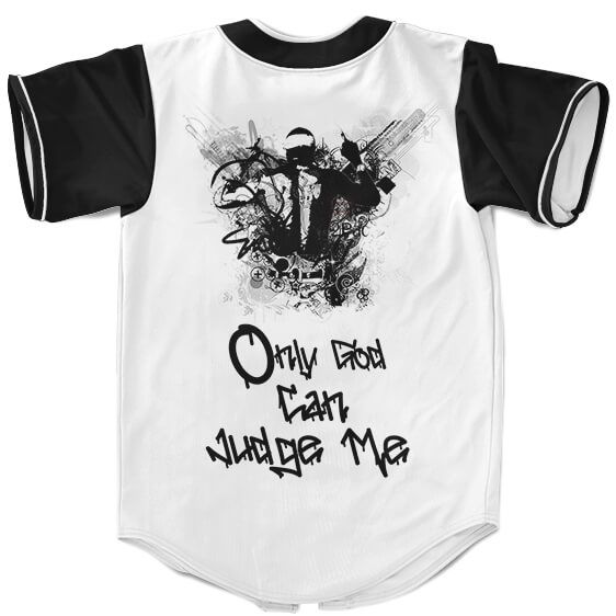 West Coast Style Tupac Only God Can Judge Me Baseball Jersey - Rappers Merch