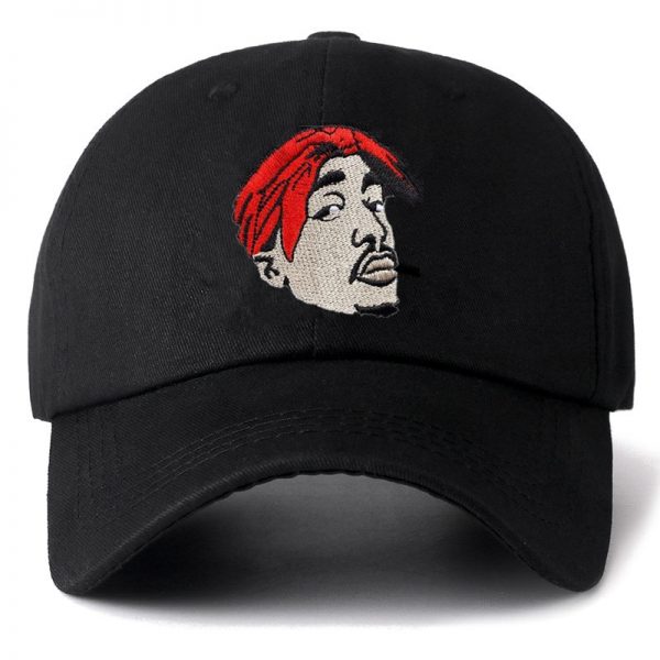 1 Pcs 2PAC Cap Tupac Shakur Cap Rap Singer Hip Hop Baseball Caps Head Portrait Cotton - Rapper Outfits