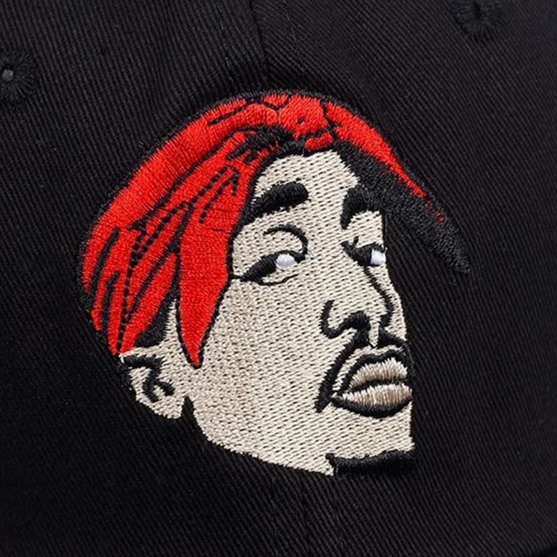 1 Pcs 2PAC Cap Tupac Shakur Cap Rap Singer Hip Hop Baseball Caps Head Portrait Cotton Unique Personality Fans Snapback Dad Hat
