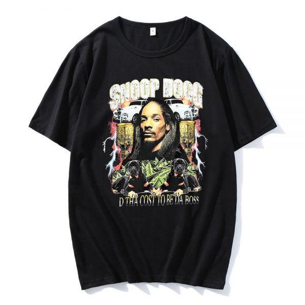 2021 Hot Sale Anime Snoop Doggy Dogg Cartoon Print O neck Shirts Funny Comfortable T Shirts - Rapper Outfits