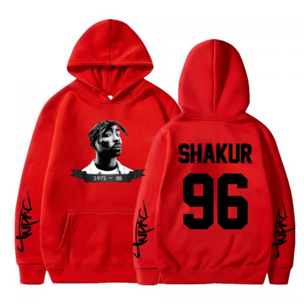 2021 New 2 pac Tupac Shakur Rapper 96 Number Hoodie Sweatshirt New Pullover Sweatshirt sudaderas con 2 - Rapper Outfits