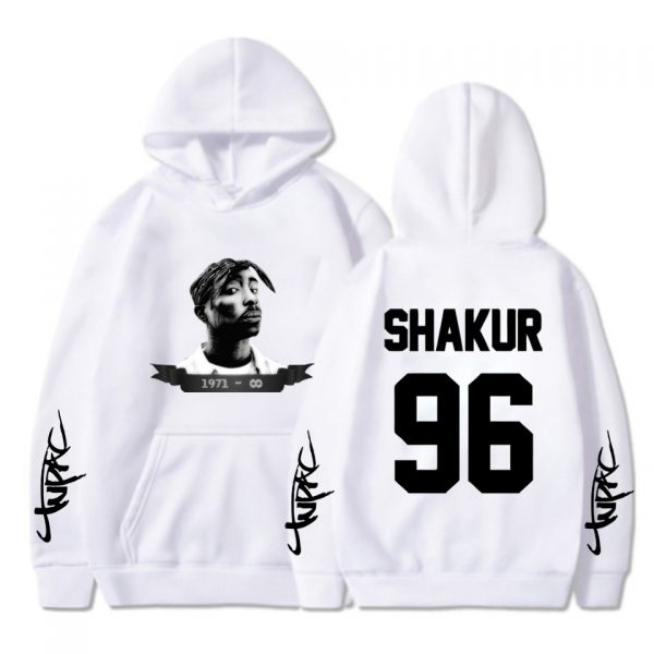 2021 New 2 pac Tupac Shakur Rapper 96 Number Hoodie Sweatshirt New Pullover Sweatshirt sudaderas con - Rapper Outfits