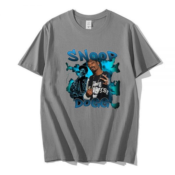 2021 Summer Hot Sale Snoop Doggy Dogg Tee Shirt Bootleg Rap Tee Short Sleeve Unisex Black 3 - Rapper Outfits
