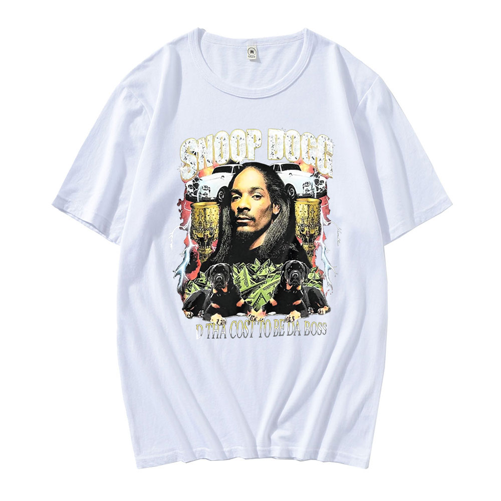 2021 Hot Sale Anime Snoop Doggy Dogg Cartoon Print O-neck Shirts Funny Comfortable T-Shirts Casual Cotton Oversize Daily Tee Top