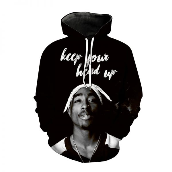 2PAC 3D Print Hoodies Hip Hop Rapper Streetwear Men Women Fashion Hooded Sweatshirt Pullover Hoodie Trendy - Rapper Outfits