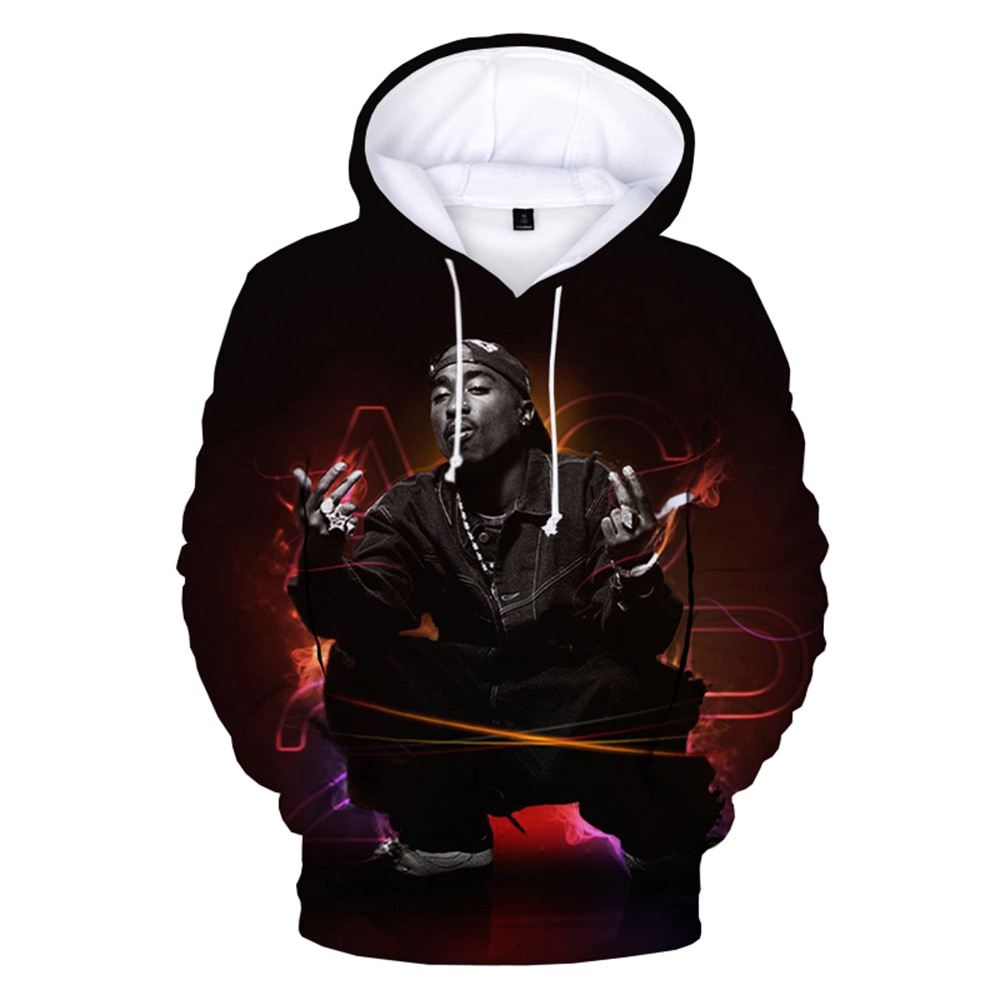 2Pac Hoodies Rapper Tupac 3D Print Men Women Sweatshirt Hoodie Fashion Casual Pullover Hip Hop Streetwear Oversized Tops Coat