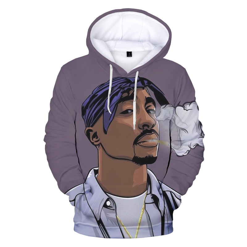 2PAC Hoodies Rapper Tupac 3D Printed Unisex Hooded Sweatshirts Casual Fashion Pop Pullovers Hip Hop Streetwear Tops Coat