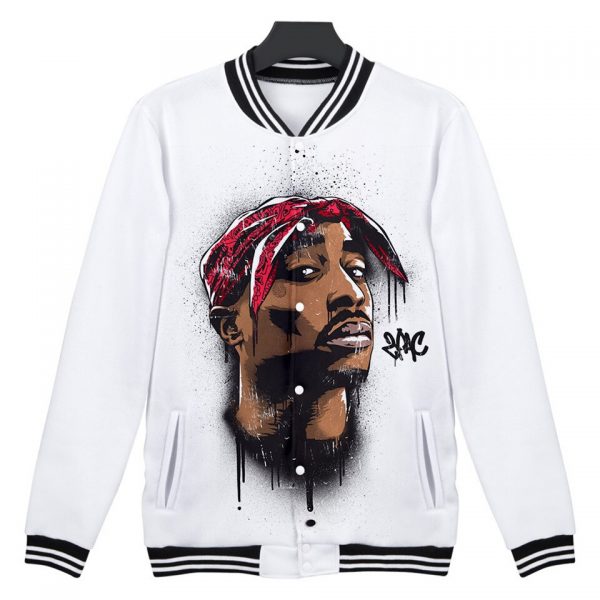 3d Baseball Jacket Rapper Hip Hop Tupac Amaru Shakur Print Men Women Hoodie Sweatshirt Long Sleeve 1 - Rapper Outfits