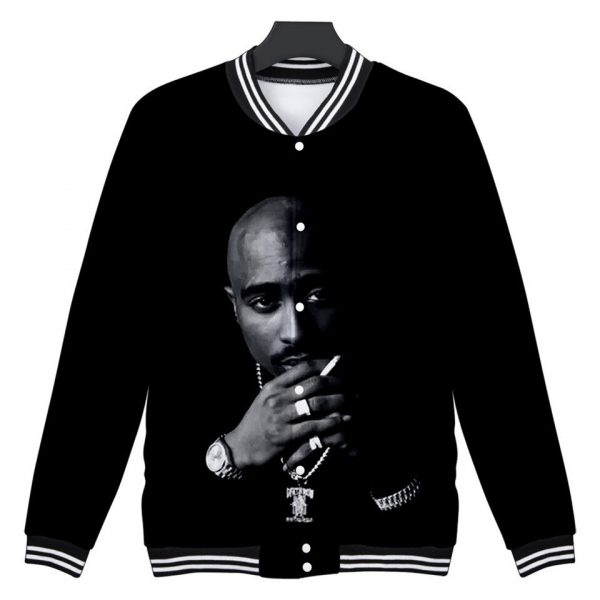 3d Baseball Jacket Rapper Hip Hop Tupac Amaru Shakur Print Men Women Hoodie Sweatshirt Long Sleeve 4 - Rapper Outfits