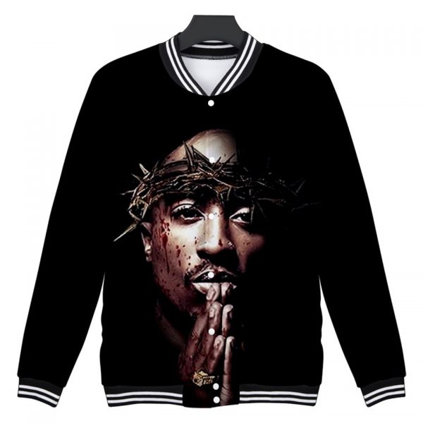 3d Baseball Jacket Rapper Hip Hop Tupac Amaru Shakur Print Men Women Hoodie Sweatshirt Long Sleeve - Rapper Outfits