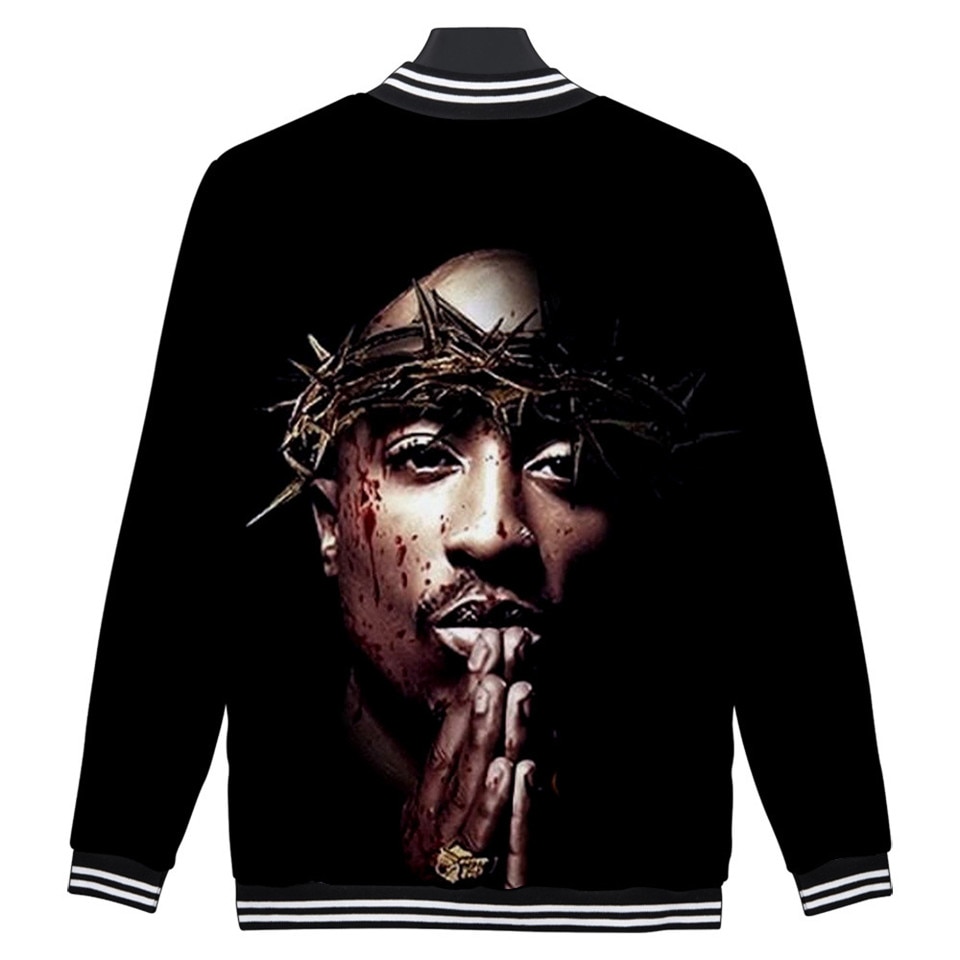 3d Baseball Jacket Rapper Hip Hop Tupac Amaru Shakur Print Men Women Hoodie Sweatshirt Long Sleeve 3D Hoodies Jackets Coat Tops