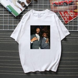 Fashion Streetwear Vintage Shirts Tupac Shakur Snoop Dogg Rap Hip Hop T Shirt For Men Cotton - Rapper Outfits