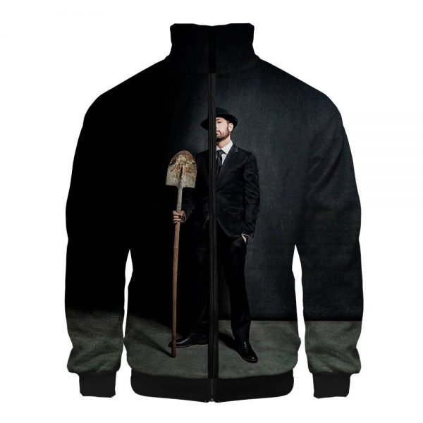 Luxury Popular Rap Singer Eminem Zipper Jacket 3D Print Clothes Men Boys Stand Collar Long Sleeve 2 - Rapper Outfits