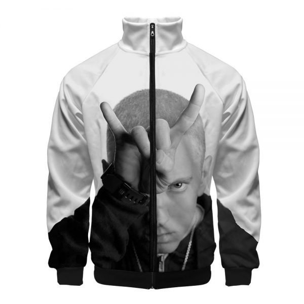 Luxury Popular Rap Singer Eminem Zipper Jacket 3D Print Clothes Men Boys Stand Collar Long Sleeve 3 - Rapper Outfits