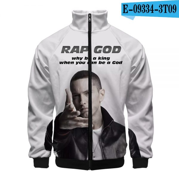 Luxury Popular Rap Singer Eminem Zipper Jacket 3D Print Clothes Men Boys Stand Collar Long Sleeve 5 - Rapper Outfits