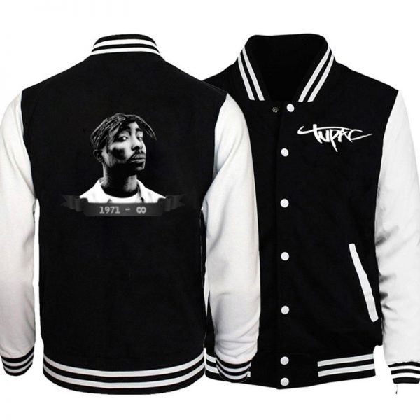 Men women Baseball Jacket Coat Winter Hoodies Sweatshirt 2Pac Tupac Amaru Shakur Makaveli Raper Tracksuit Tops 2 - Rapper Outfits