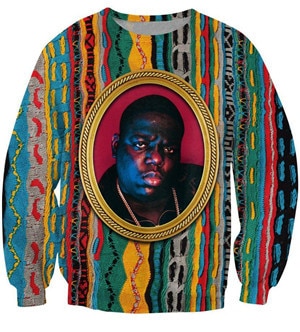 PLstar Cosmos Sweatshirt Notorious B I G jumper Biggie Smalls Character print Sweats Fashion Clothing - Rapper Outfits