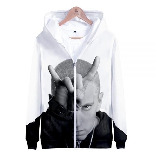 Rapper Eminem3D Harajuku zipper Hoodie Men s Women s Casual Sweatshirt Eminem3D Spring and Autumn Fashion - Rapper Outfits